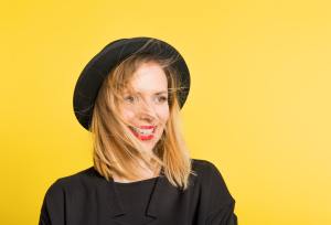 portrait of a young beautiful woman with black 6TJ9VC3